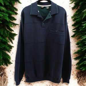 Vintage Blue and Green Colorblock Ski Rugby Academia‎ Sweater Men's Size M